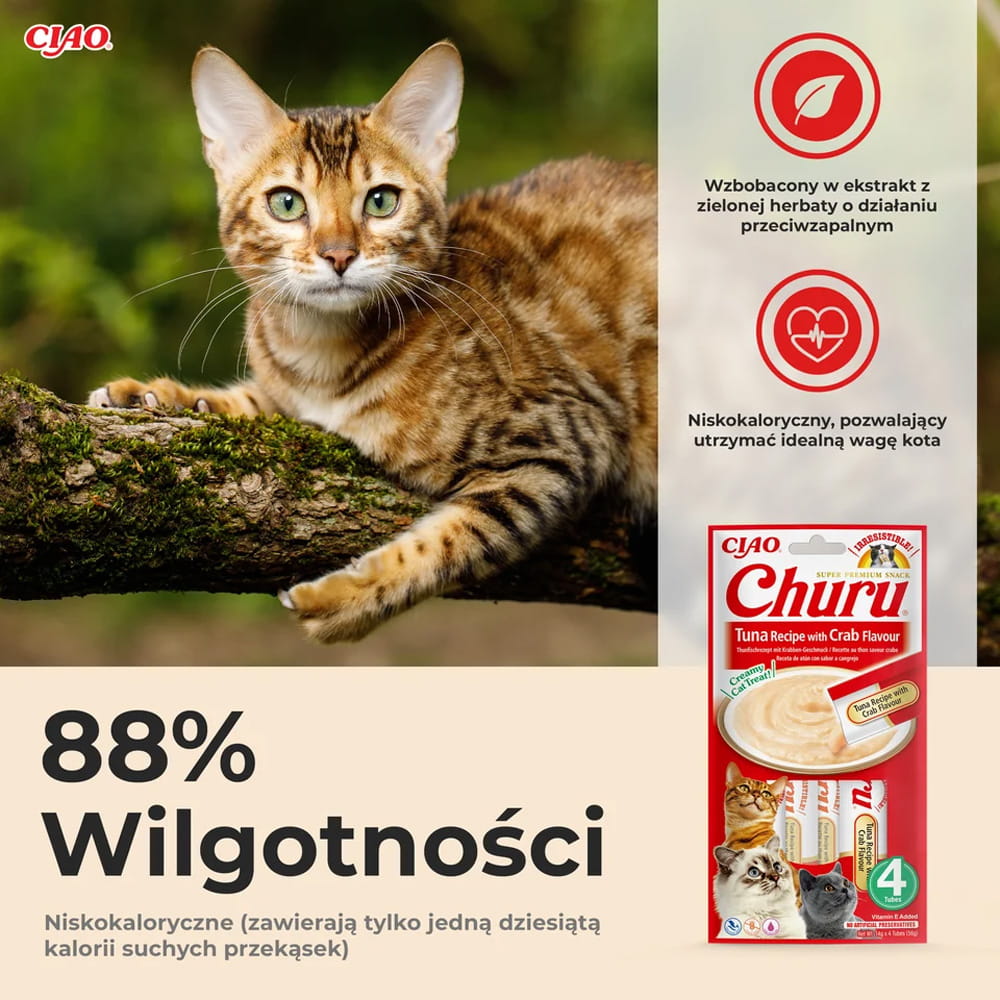 Inaba Churu Przysmak dla Kota Kurczak z Łososiem 4x14g (56g)
